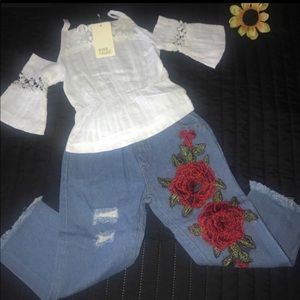 Girl Beautiful Jean & Shirt 2pc Set. 🌹